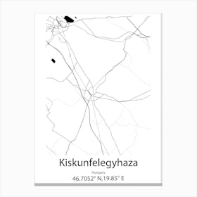 Kiskunfelegyhaza,Hungary Minimalist Map Canvas Print