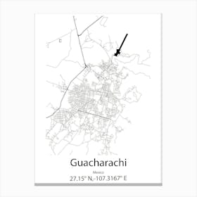 Guacharachi,Mexico Minimalist Map Canvas Print