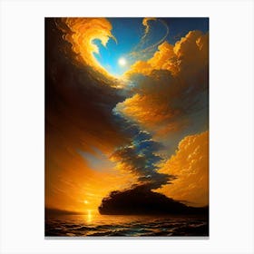 Sun Rising Over The Ocean Canvas Print