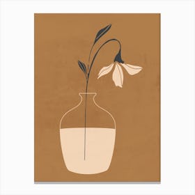 Minimal Abstract Art Vase Flower Canvas Print
