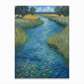 River In The Meadow Canvas Print