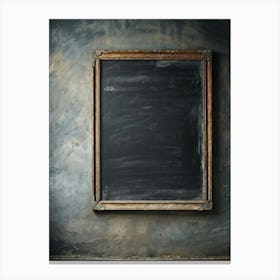 Abstract Capture Of A Blank Blackboard Smudge Marks Streaked Horizontally Across Chalk Residue Vis Canvas Print