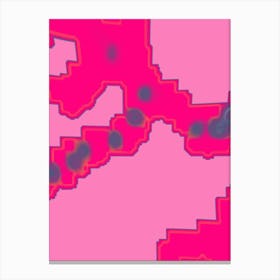 Pink Pixel Map Canvas Print
