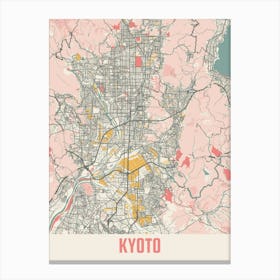 Kyoto Map Poster Canvas Print