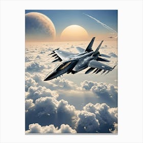 Fighter Jet above the skies Canvas Print