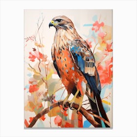Bird Painting Collage Red Tailed Hawk 2 Canvas Print