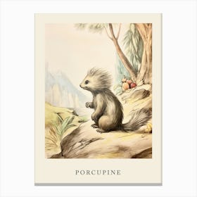 Beatrix Potter Inspired  Animal Watercolour Porcupine 2 Canvas Print