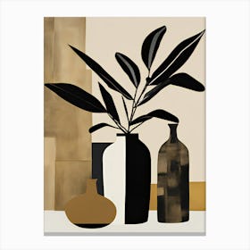 Foliage And Vases Canvas Print