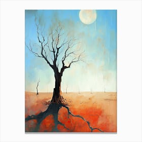 Tree In The Desert, Minimalism Canvas Print