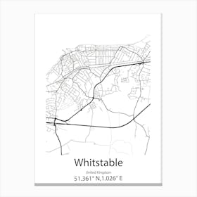 Whitstable,United Kingdom Minimalist Map Leinwandbilder