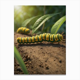 Caterpillars In The Garden Canvas Print