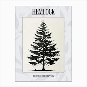 Hemlock Tree Simple Geometric Nature Stencil 1 Poster Canvas Print