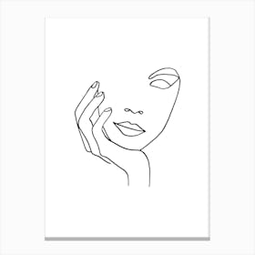 Hand One Eye Statue Lineart Canvas Print