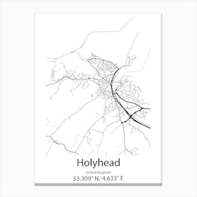 Holyhead,United Kingdom Minimalist Map Stampe su tela