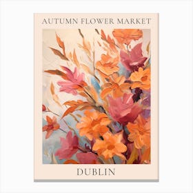 Autumn Flower Market Poster Dublin Canvas Print