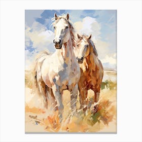 Horses Painting In Outback, Australia 4 Canvas Print