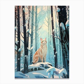 Winter Lynx 1 Illustration Canvas Print