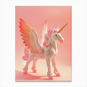 Toy Unicorn With Wings Pastel 1 Canvas Print