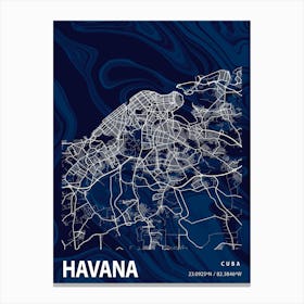 Havana Crocus Marble Map Canvas Print