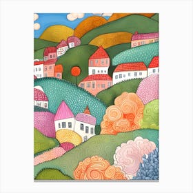 Colorful Houses In The Countryside Canvas Print