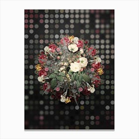 Vintage Adelia Aurelianensis Flower Wreath on Dot Bokeh Pattern n.0470 Canvas Print