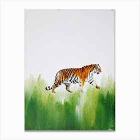 A Majestic Bengal Tiger Exudes Royalty As It Strides Through A Vibrant Natural Environment Its Pow Canvas Print