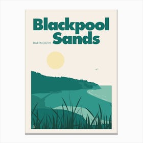 Blackpool Sands, Dartmouth (Green) Canvas Print