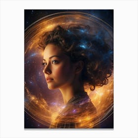 Young Woman In Space Canvas Print