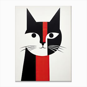 Abstracted Whisker Whimsy: Cubist Minimalism Meets Cats Canvas Print
