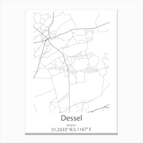 Dessel,Belgium Minimalist Map Canvas Print