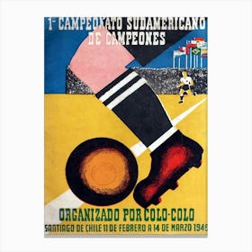 Campeonato Sudamericano 1948 World Cup Poster Canvas Print