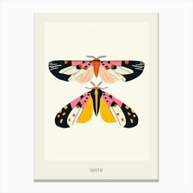 Colourful Insect Illustration Moth 3 Poster Canvas Print