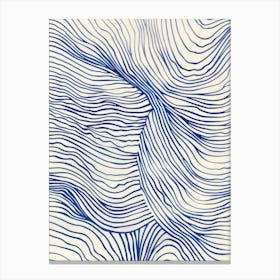 Blue Wavy Lines Canvas Print