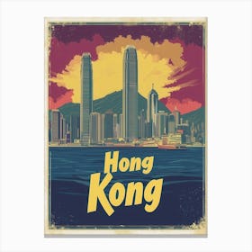 Aihrgdesign A Vintage Travel Poster Of Hong Kong Canvas Print