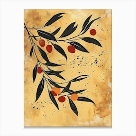 Olive Branch Olive Oil Illustration 2 Canvas Print
