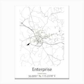 Enterprise,United States Minimalist Map 1 Canvas Print