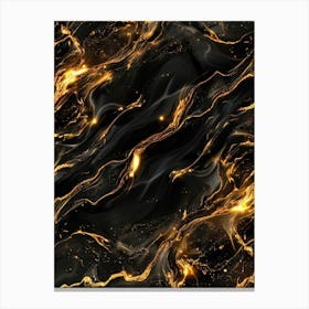 Gold And Black Marble Texture Canvas Print