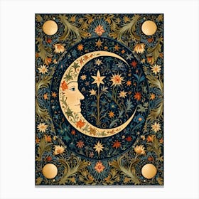 William Morris Moon And Flowers 8 Canvas Print