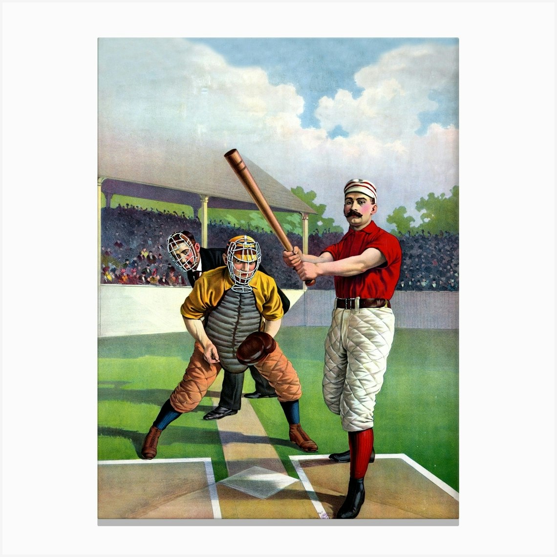 Baseball, Vintage Sport Poster Canvas Print by Vintage Spirit