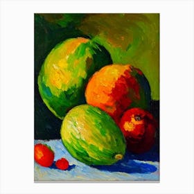 Melon Fruit Vibrant Matisse Inspired Painting Fruit Canvas Print