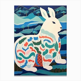 Maximalist Animal Painting Arctic Hare 2 Canvas Print