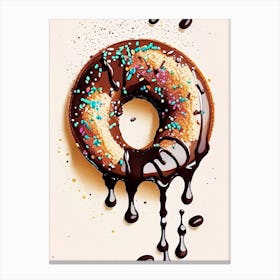 Bite Sized Bagel Pieces Dipped In Melted Chocolate And Sprinkles Marker Art 5 Canvas Print
