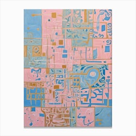 Pink And Blue Maze no2 Canvas Print