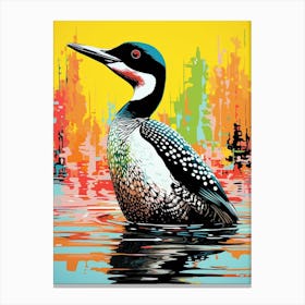 Andy Warhol Style Bird Loon 3 Canvas Print