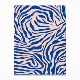 Zebra Stripes Blue Canvas Print
