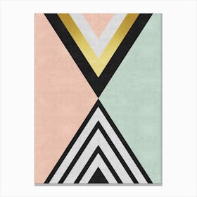Geometric and golden strokes 1 Canvas Print