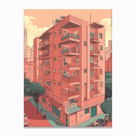 Sao Paulo Brazil Travel Illustration 2 Canvas Print