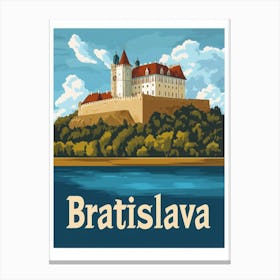 Aihrgdesign A Vintage Travel Poster Of Bratislava Canvas Print