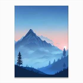 Misty Mountains Vertical Composition In Blue Tone 69 Canvas Print