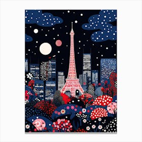 Tokyo, Illustration In The Style Of Pop Art 3 Canvas Print
